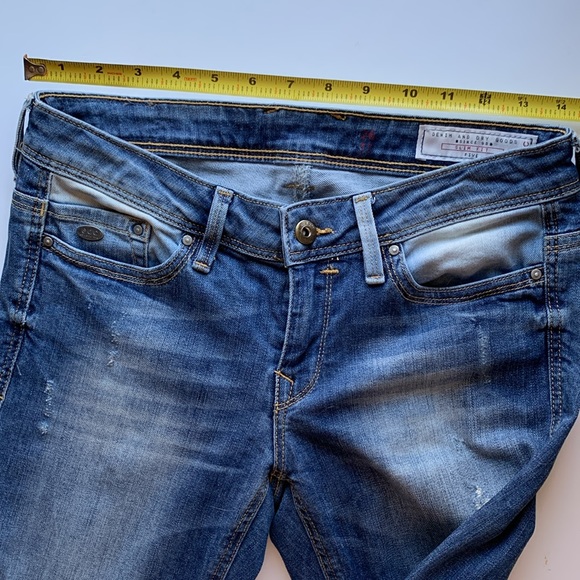 edc Denim & Dry Goods by Esprit Colorblock Jeans Light Dark Blue Patch - Picture 5 of 14